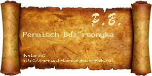 Pernisch Bársonyka névjegykártya
